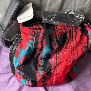 Fabletics Red and Teal Accent Bag